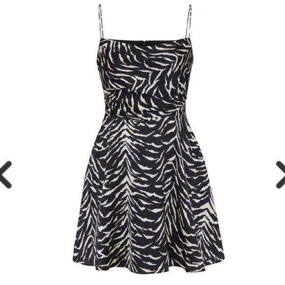NWT Autumn Adeigbo Jules Dress in White Tiger Sz 6 MSRP $565 - Picture 1 of 11
